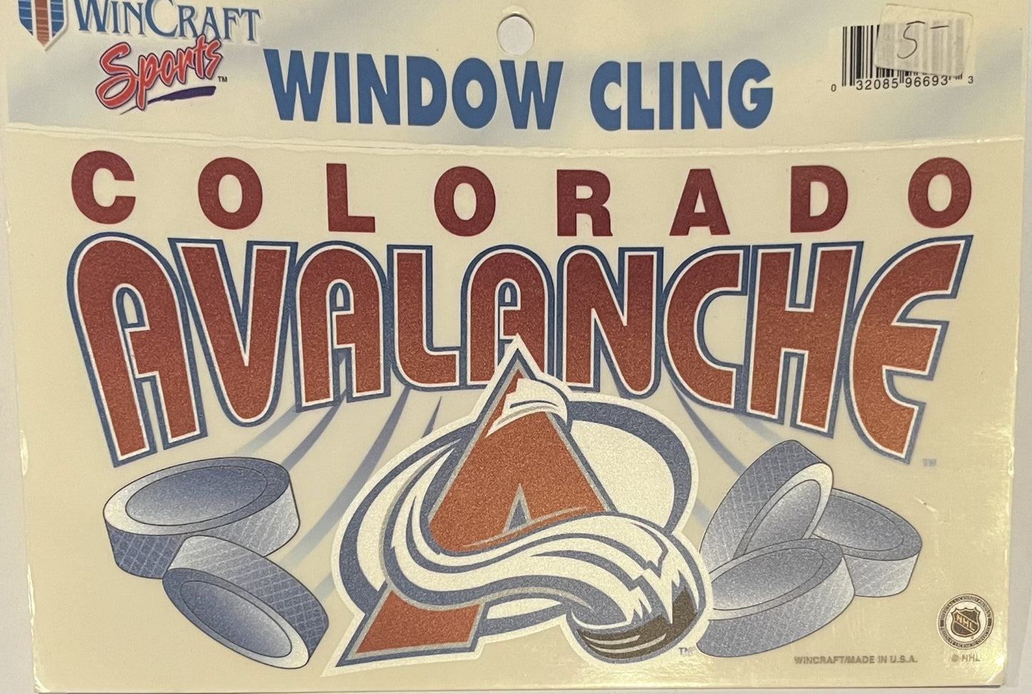 Colorado Avalanche Hockey Window Cling Sticker
