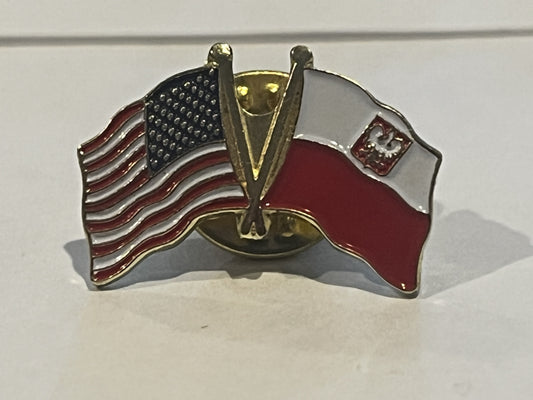 Poland with Crest / United States Pin