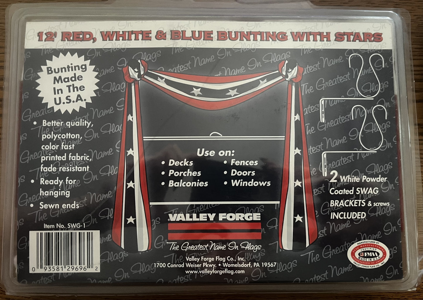 12' Red, White and Blue Bunting with Stars