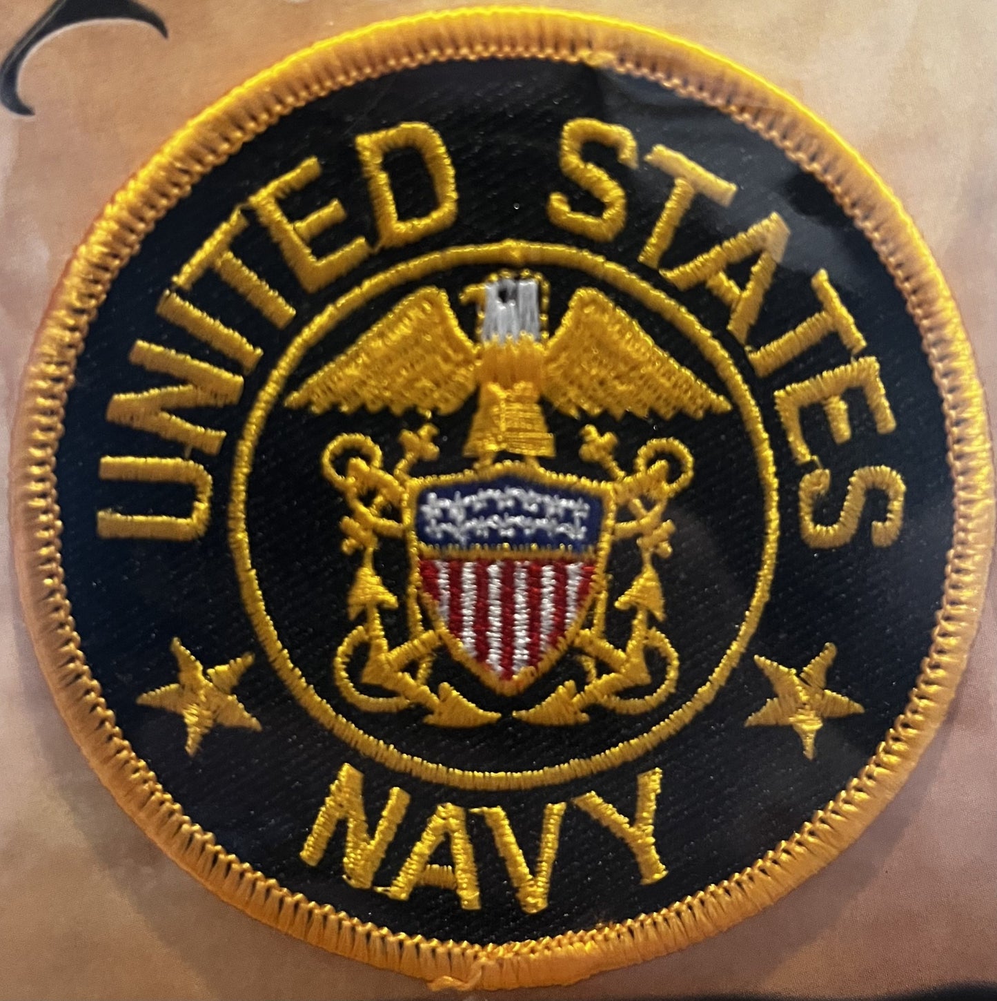 Navy Round Iron on Patch